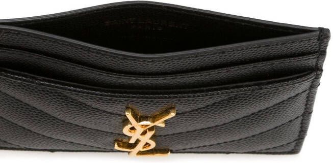 Saint Laurent Pasjeshouder met monogram Zwart