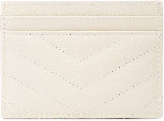 Saint Laurent Pasjeshouder met monogram Wit