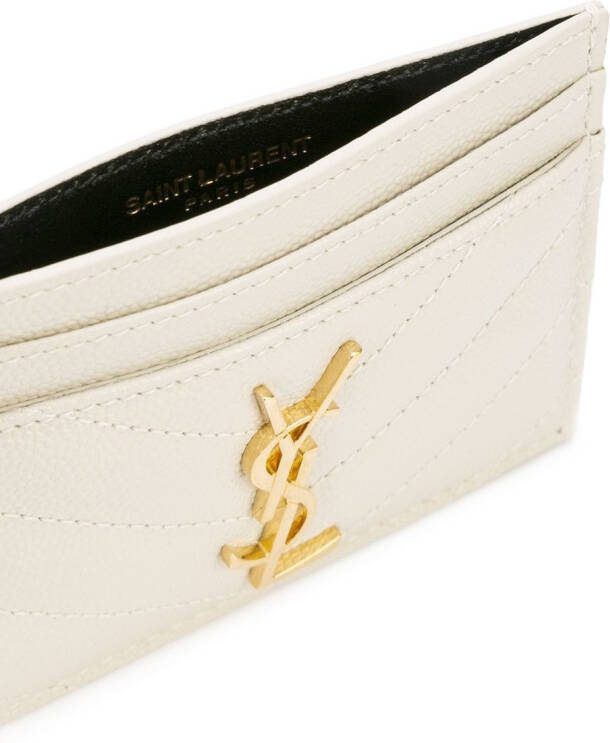 Saint Laurent Pasjeshouder met monogram Wit