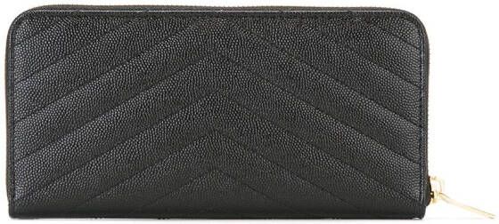 Saint Laurent monogram portemonnee met rits Zwart