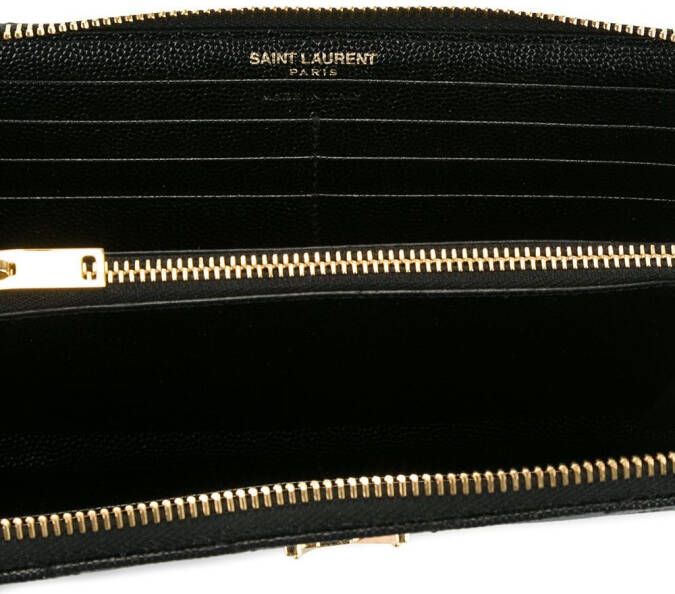 Saint Laurent monogram portemonnee met rits Zwart