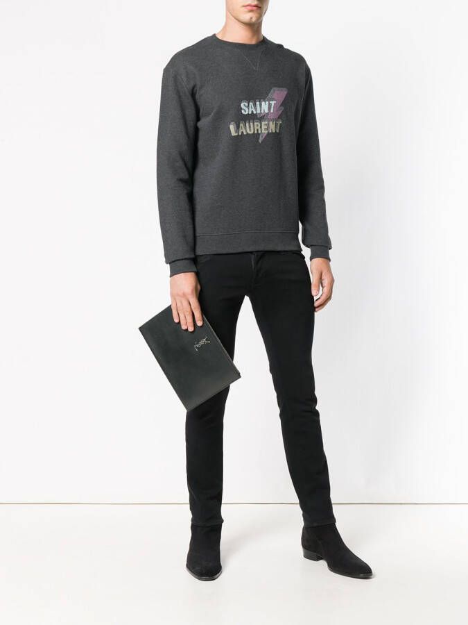 Saint Laurent Monogram tablet houder Zwart