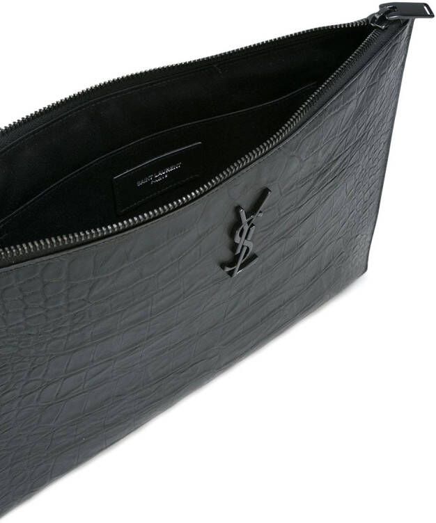 Saint Laurent Monogram zip pouch Zwart