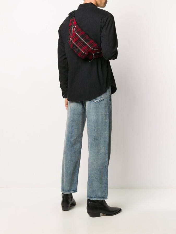 Saint Laurent Nuxx heuptas met tartan ruit Zwart