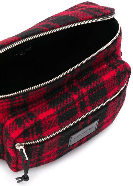 Saint Laurent Nuxx heuptas met tartan ruit Zwart