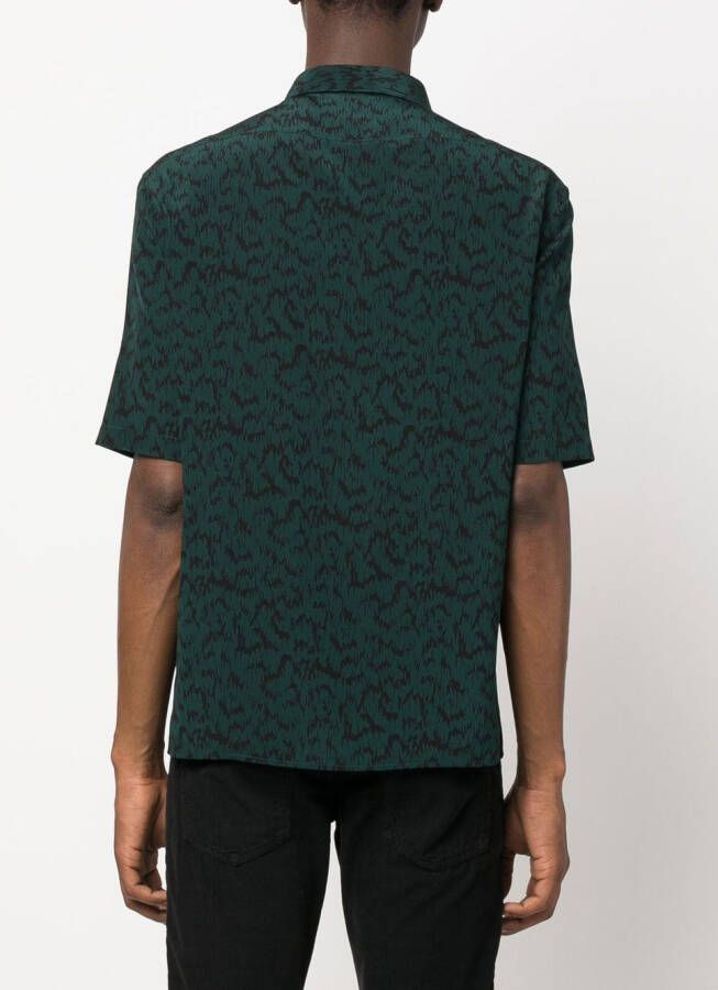Saint Laurent Overhemd met abstracte print Groen
