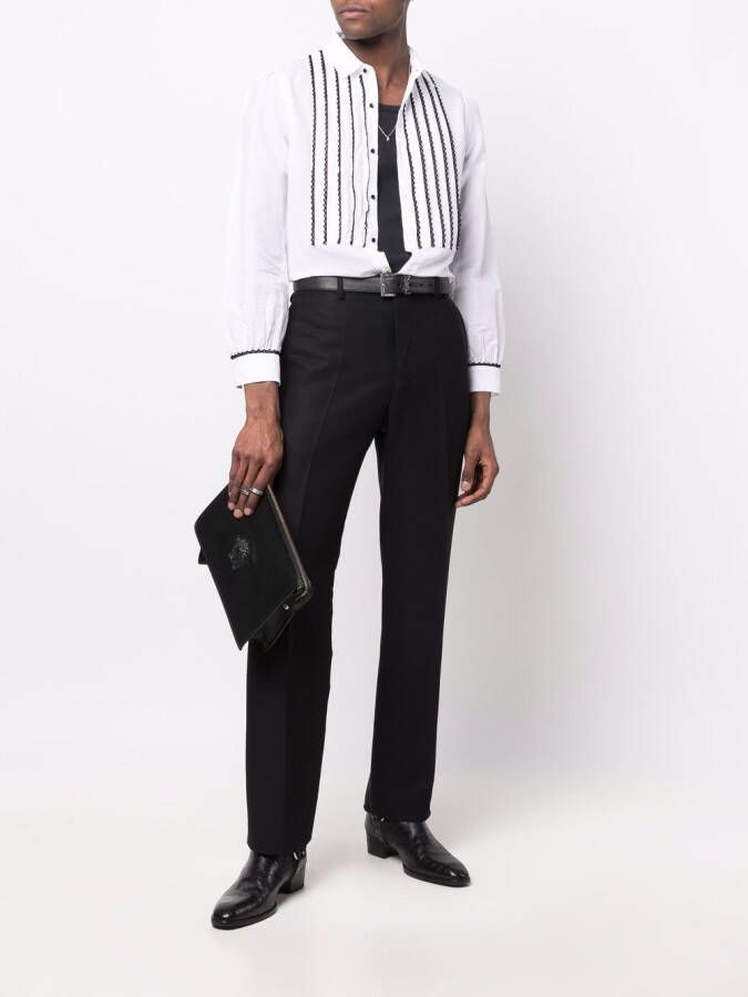 Saint Laurent Overhemd met contrasterend kant Wit