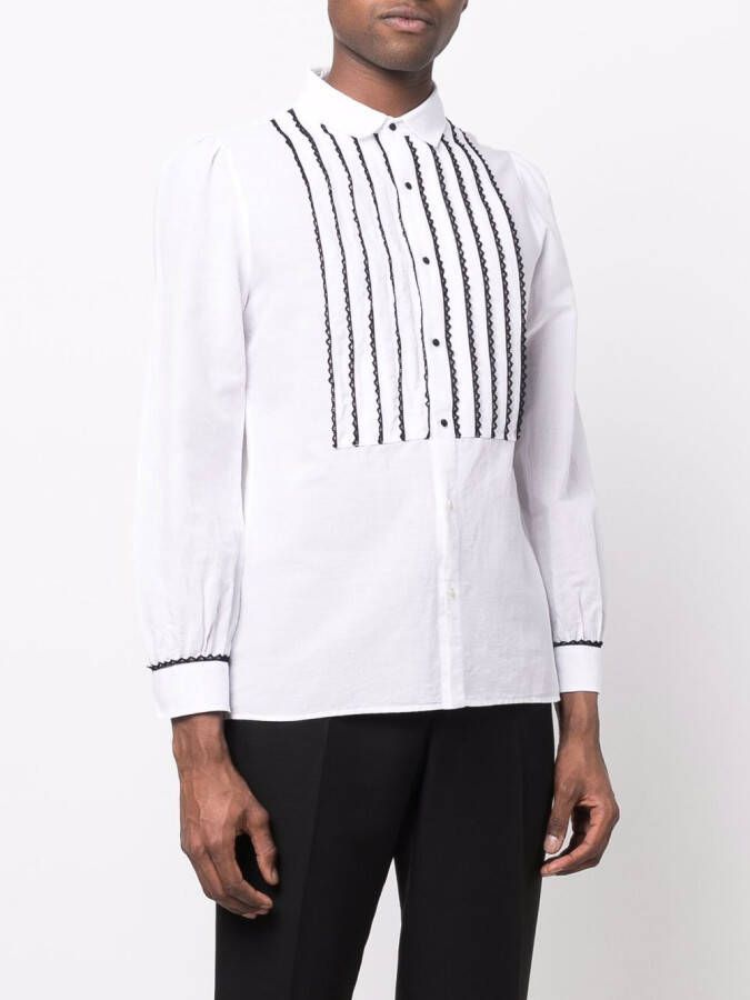 Saint Laurent Overhemd met contrasterend kant Wit