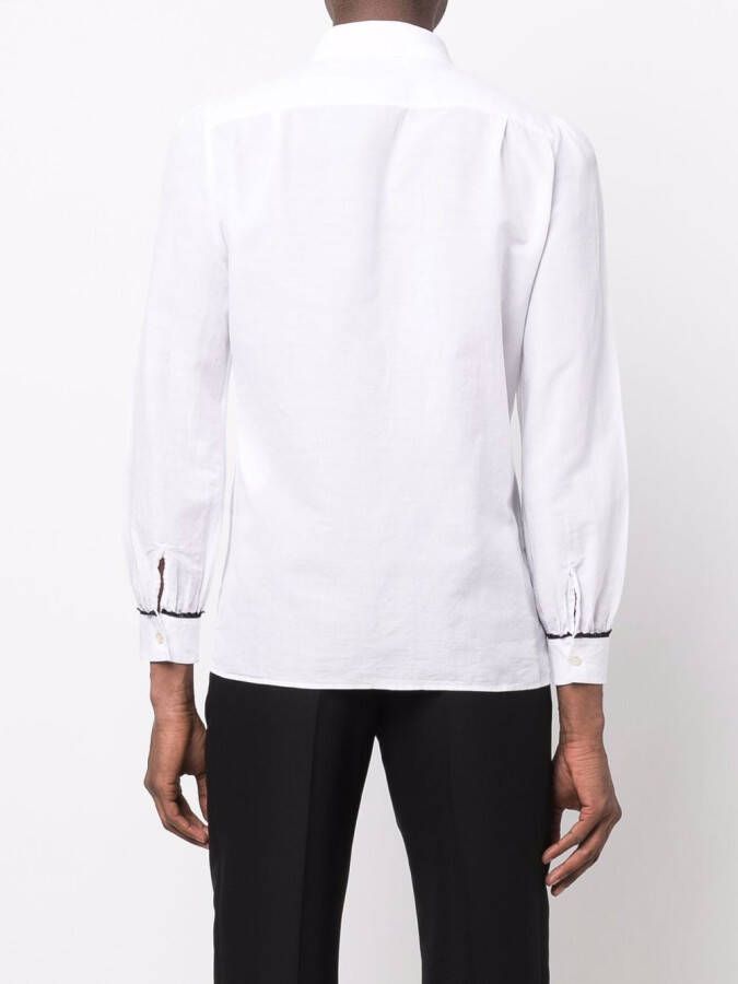 Saint Laurent Overhemd met contrasterend kant Wit