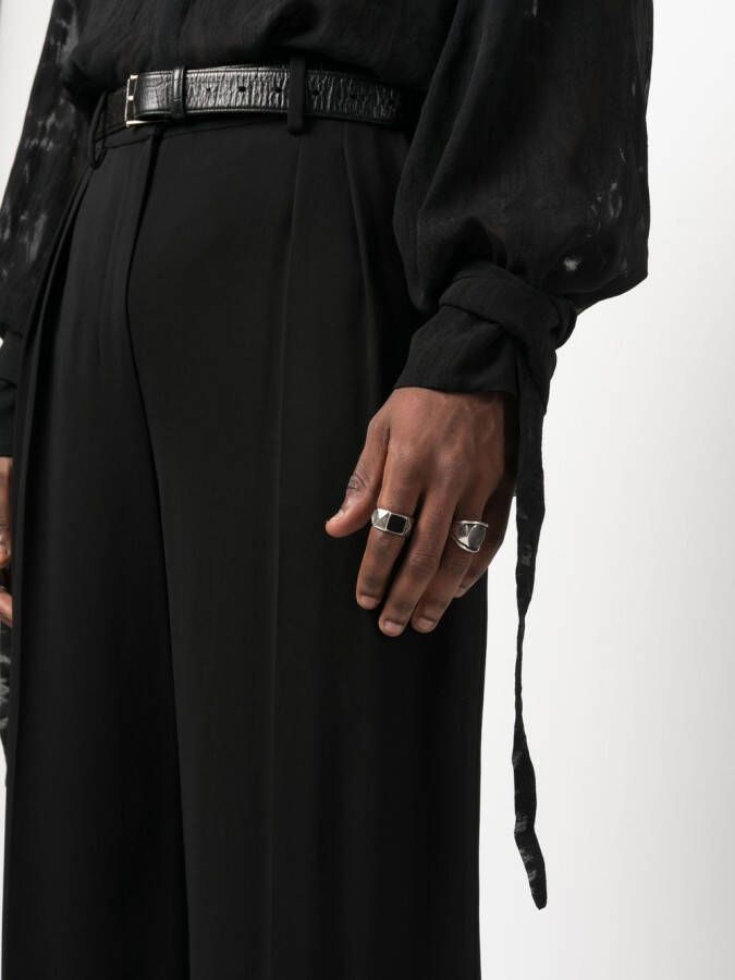 Saint Laurent Overhemd met gestrikte cuffs Zwart