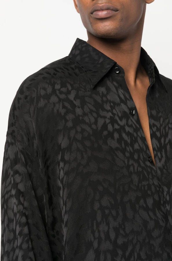 Saint Laurent Overhemd met grafische print Zwart