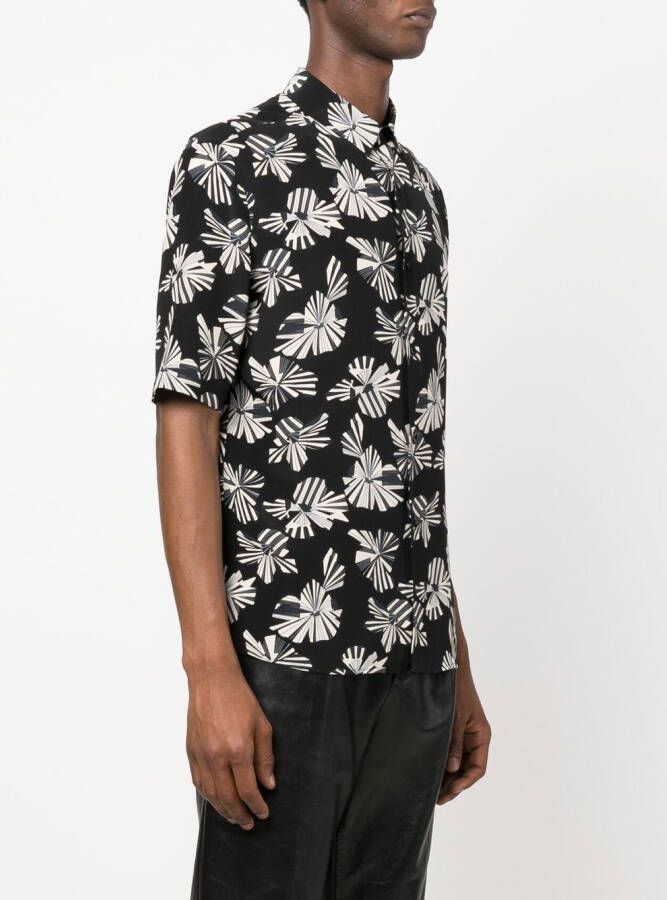 Saint Laurent Overhemd met grafische print Zwart