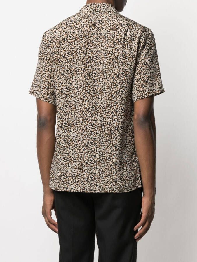 Saint Laurent Overhemd met luipaardprint Zwart