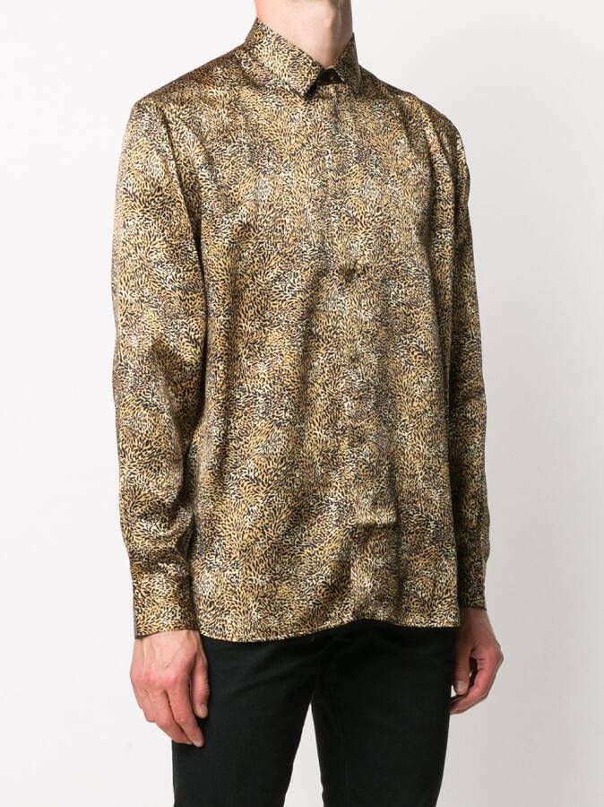 Saint Laurent Overhemd met print Geel