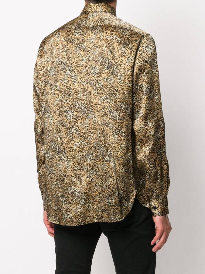 Saint Laurent Overhemd met print Geel
