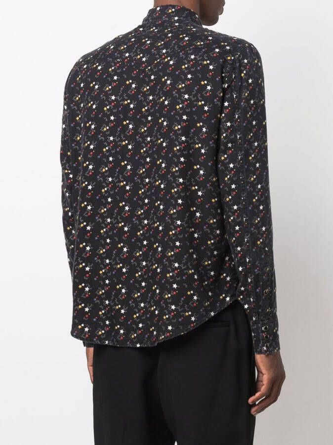 Saint Laurent Overhemd met sterrenprint Zwart