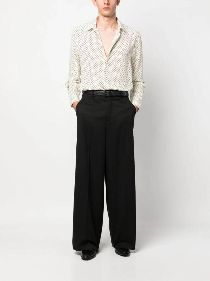 Saint Laurent Overhemd met stippen Beige