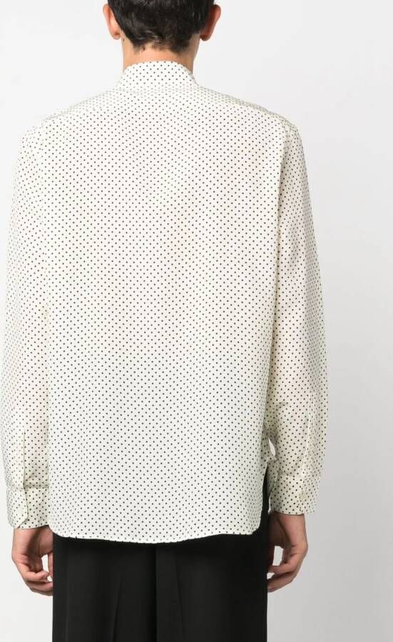 Saint Laurent Overhemd met stippen Beige