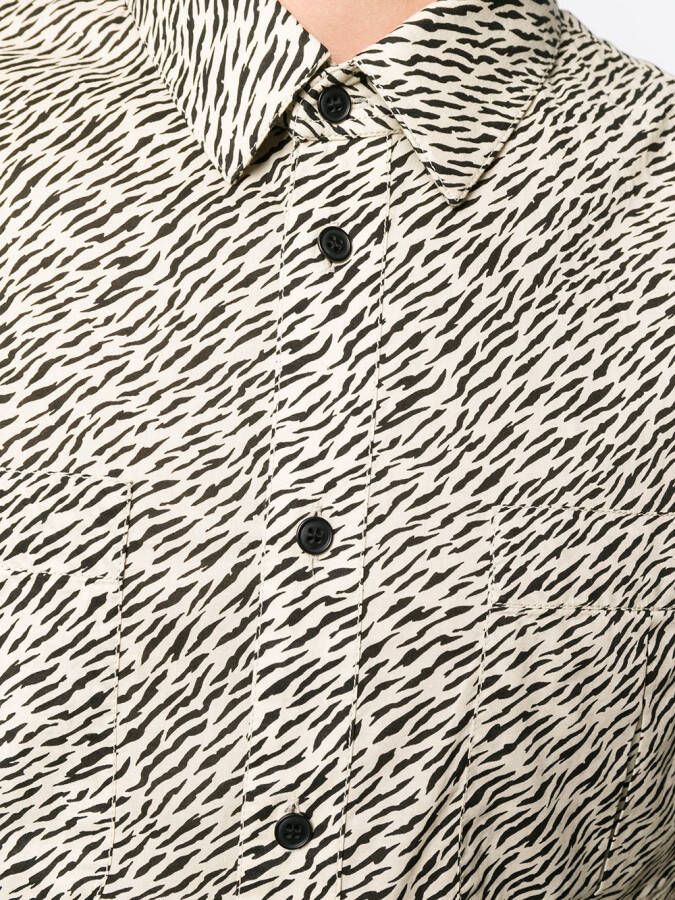 Saint Laurent Overhemd met zebraprint Beige