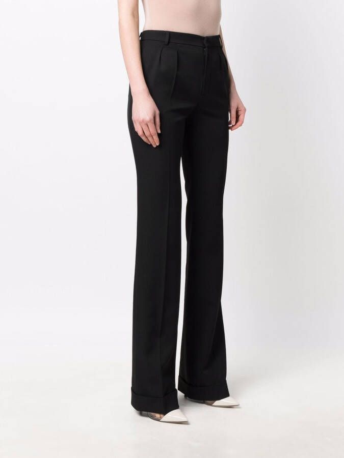 Saint Laurent Pantalon met geplooid detail Zwart