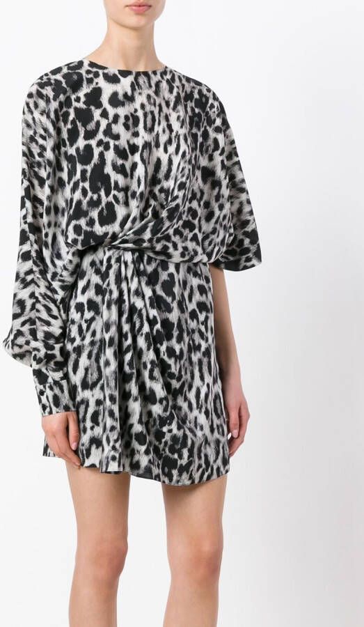 Saint Laurent panterjurk met luipaardprint Zwart