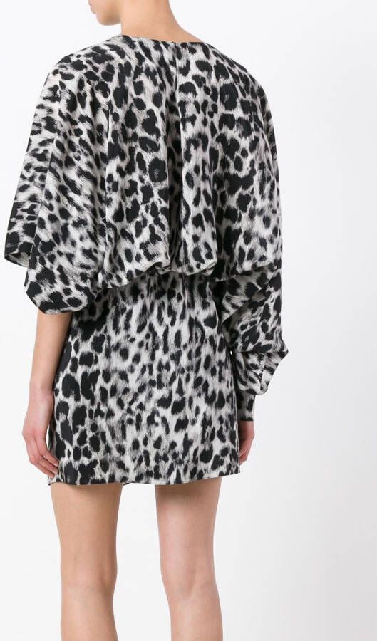 Saint Laurent panterjurk met luipaardprint Zwart