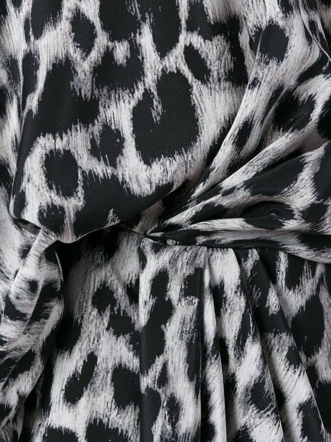 Saint Laurent panterjurk met luipaardprint Zwart