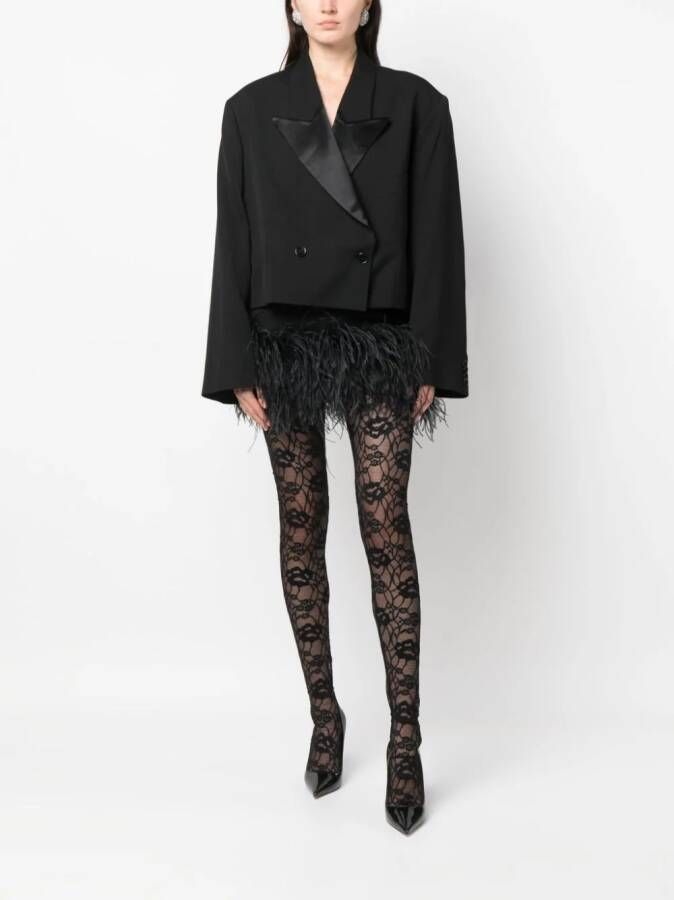 Saint Laurent Panty met kant Zwart
