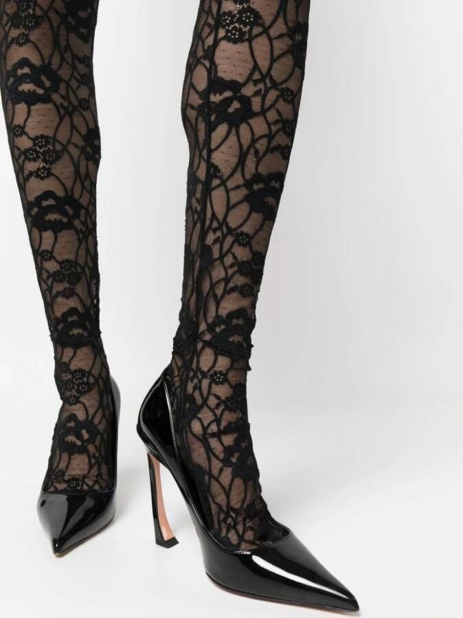 Saint Laurent Panty met kant Zwart