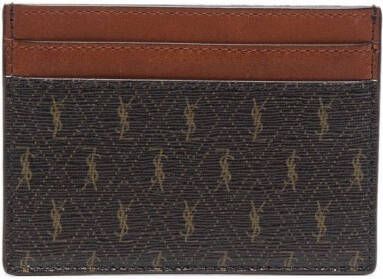 Saint Laurent Pasjeshouder met logo Bruin