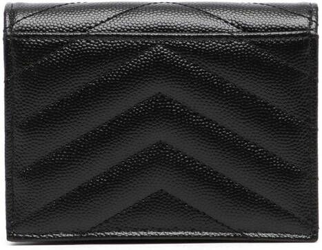 Saint Laurent Pasjeshouder met logoplakkaat Zwart