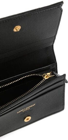 Saint Laurent Pasjeshouder met logoplakkaat Zwart