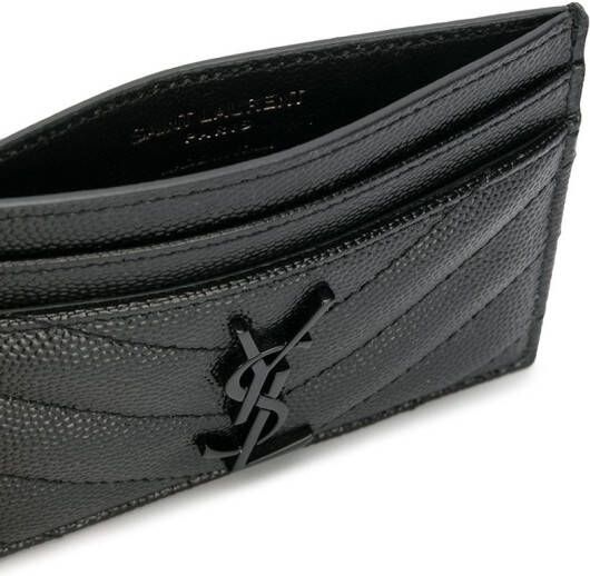Saint Laurent Pasjeshouder met monogram Zwart
