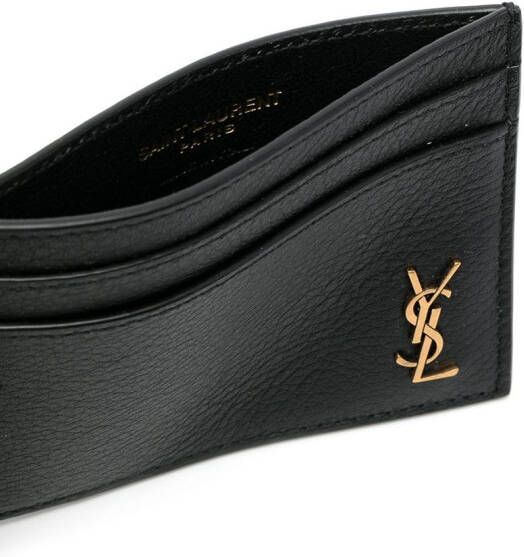 Saint Laurent Pasjeshouder met monogramplakkaat Zwart