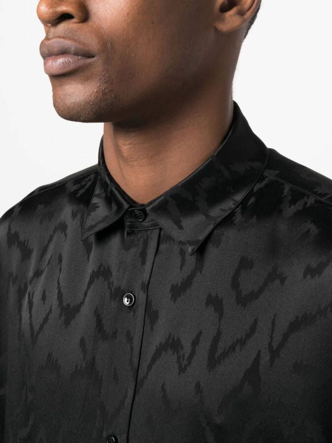 Saint Laurent Overhemd met jacquard Zwart