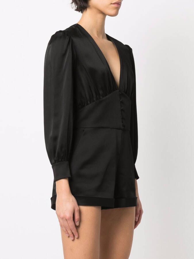 Saint Laurent Zijden playsuit Zwart
