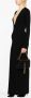 Saint Laurent Maxi-jurk met watervalhals Zwart - Thumbnail 3