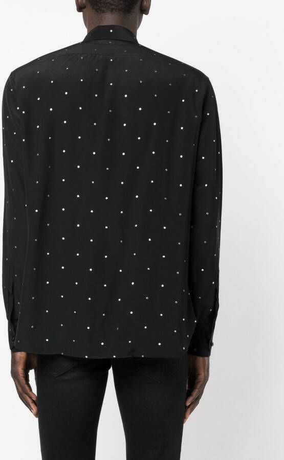 Saint Laurent Overhemd met stippen Zwart