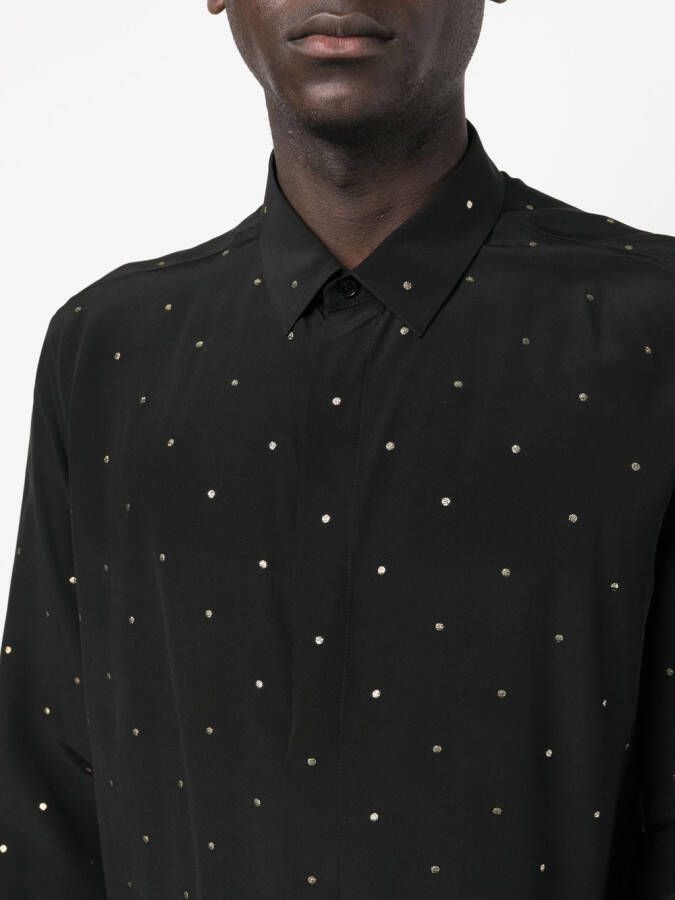 Saint Laurent Overhemd met stippen Zwart