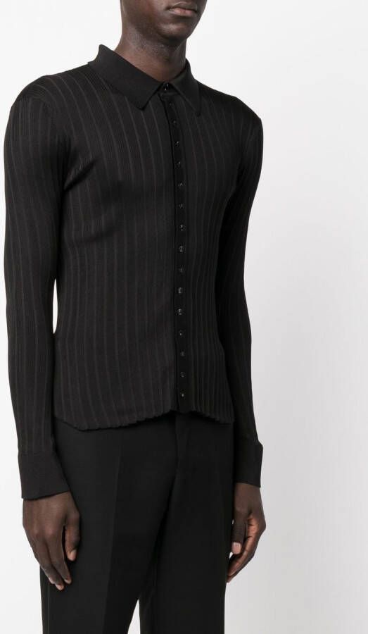 Saint Laurent Poloshirt met lange mouwen Zwart
