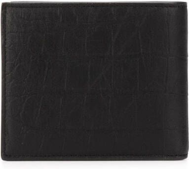 Saint Laurent Portemonnee met gekreukt-effect Zwart