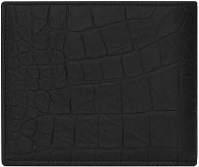 Saint Laurent Portemonnee met gekreukt-effect Zwart