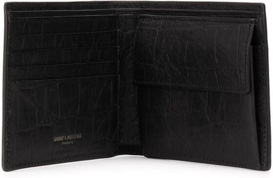Saint Laurent Portemonnee met gekreukt-effect Zwart