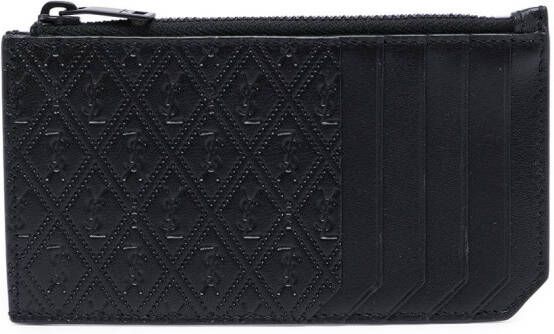 Saint Laurent Portemonnee met monogram-reliëf Zwart