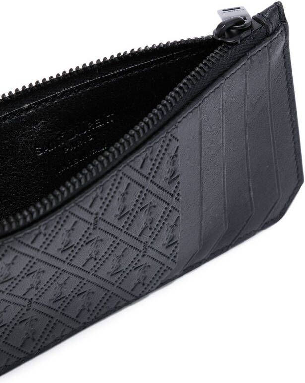 Saint Laurent Portemonnee met monogram-reliëf Zwart