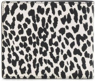 Saint Laurent Portemonnee met luipaardprint Wit