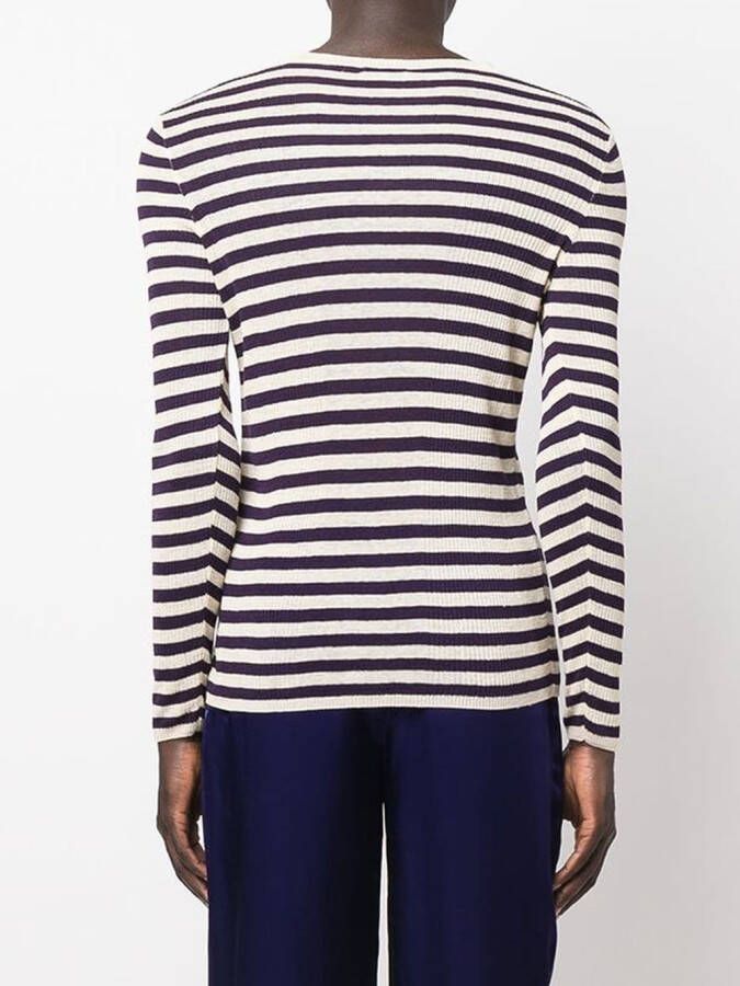Saint Laurent Ribgebreide trui Paars