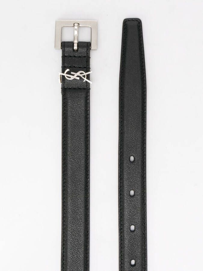 Saint Laurent Leren armband Zwart