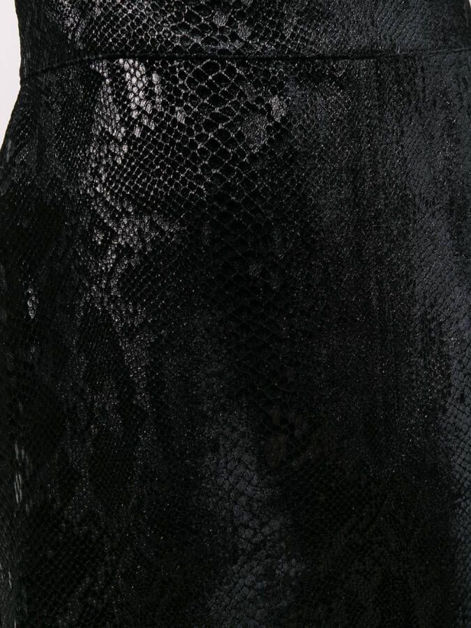 Saint Laurent Rok met slangenhuid-effect Zwart