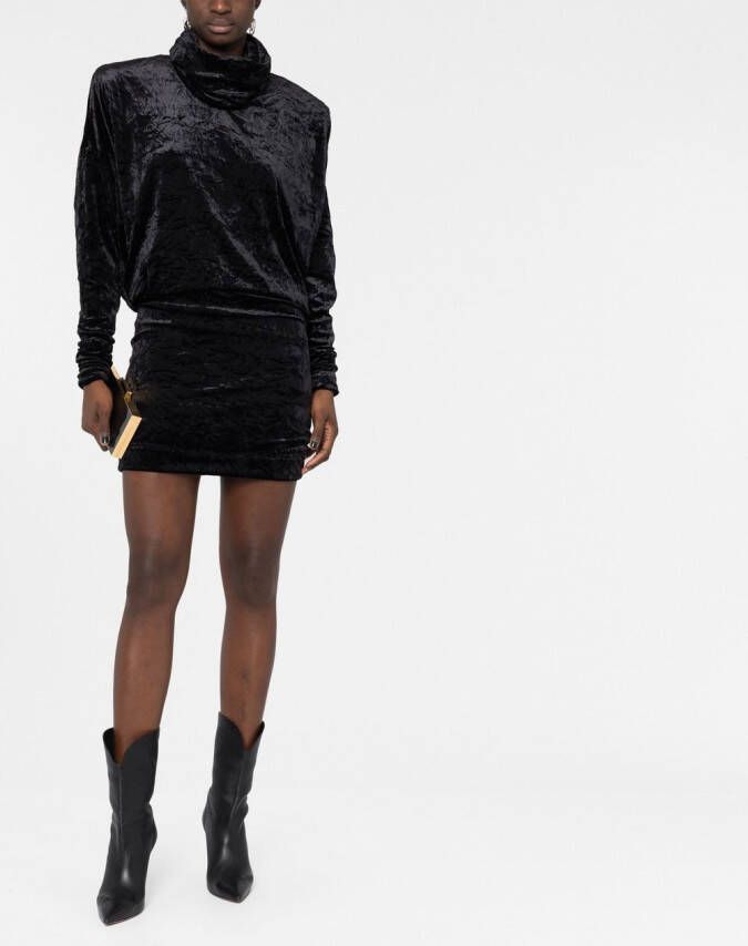 Saint Laurent Mini-jurk met col Zwart